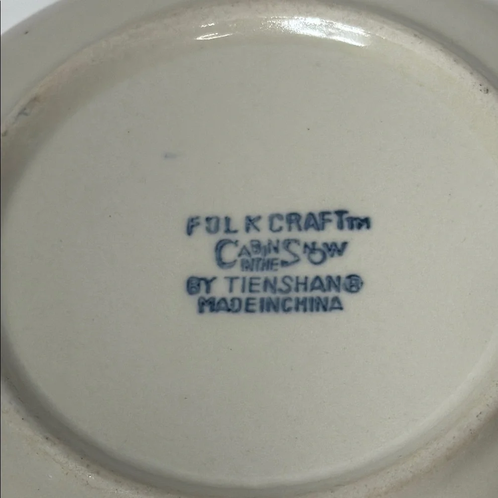 Festive Ceramic Bowl with Cabin and Trees‎